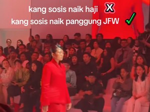 Viral! Penjual Sosis Jadi Model di JFW 2026 Bareng Dian Sastro dan Eva Celia