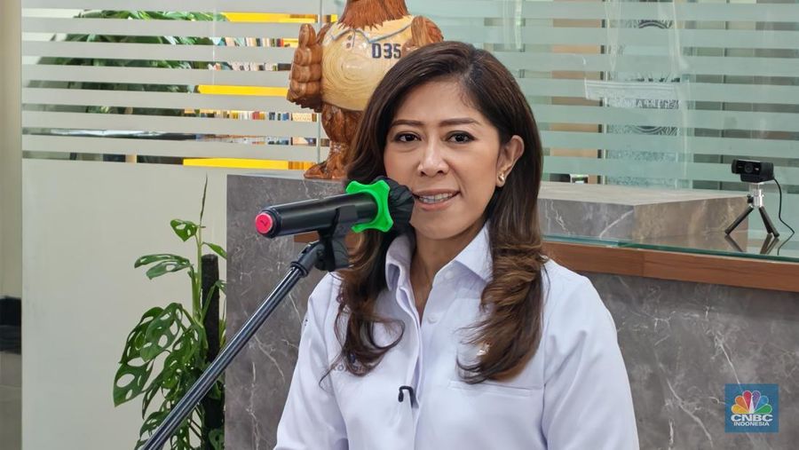 Menteri Komunikasi dan Digital, Meutya Hafid dalam acara konferensi pers bersama Kepala Pusat Pelaporan dan Analisis Transaksi Keuangan (PPATK) Ivan Yustiavandana di Kantor PPATK, Jakarta Pusat, Kamis (6/11/2025). (CNBC Indonesia/Intan Rakhmayanti Dewi)
