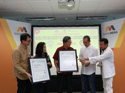 Top! Bank Mega Raih Sertifikasi ISO 27001:2022 & ISO 27701:2019