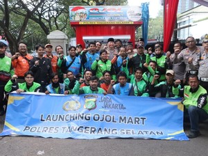 Peduli Komunitas Ojek Online, Polres Tangsel Launching Ojol Mart