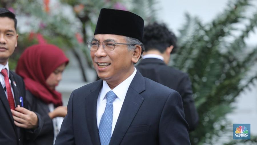 Ketua PBNU, Gus Yahya di Istana Negara, Jakarta, Senin (10/11/2025). (CNBC Indonesia/Tri Susilo)