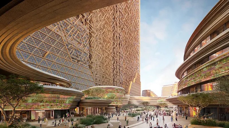 Arab Saudi lanjutkan pembangunan megacity New Murabba di Riyadh dengan ikon The Mukaab setinggi 400 m. Proyek Visi 2030 ini ditarget rampung pada tahun 2030. (Dok. Murabba)