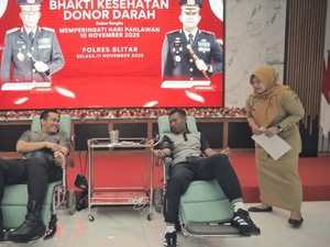 Polres Blitar Gelar Donor Darah di Momentum Hari Pahlawan
