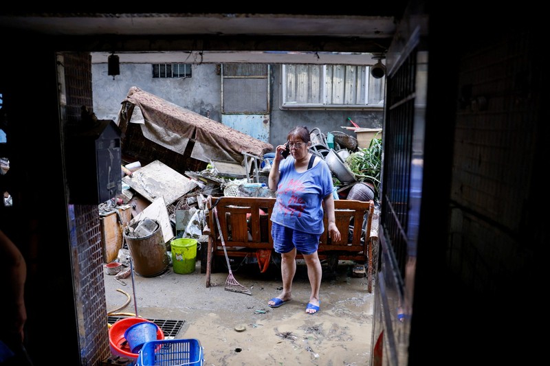Foto udara jalanan dan ladang yang terendam banjir akibat Topan Fung-wong di Yilan, Taiwan, Rabu (12/11/2025). (Omer Photography via REUTERS)