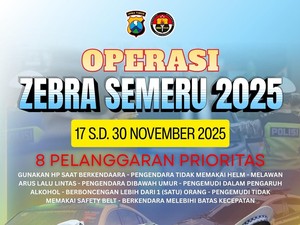 Jadwal Operasi Zebra Semeru November 2025 di Jawa Timur