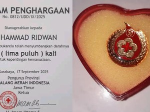 Muhammad Ridwan Dapat Penghargaan Usai Donor Darah 50 Kali