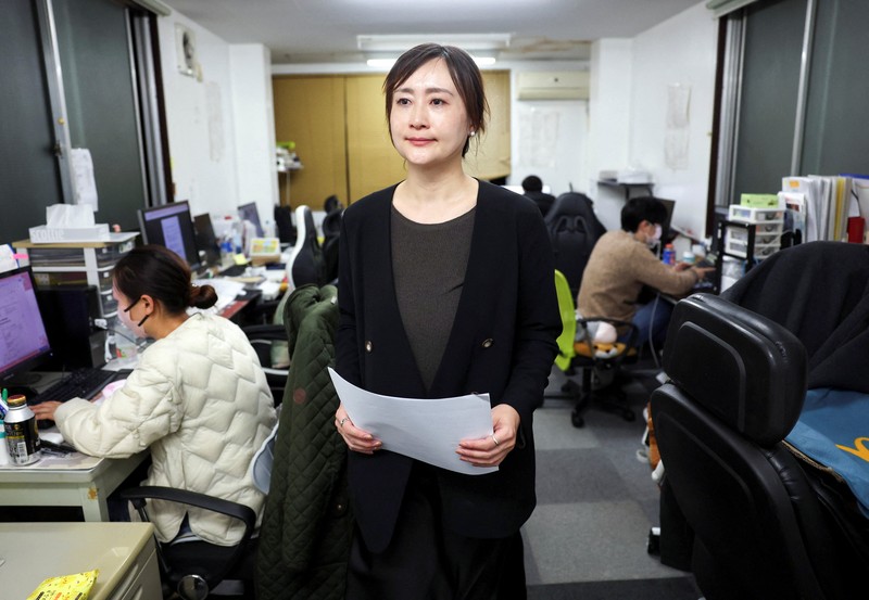 A Chinese chat message between a travel agency staff member and a customer reading 'I won't go to Japan', as a part of messages announcing trip cancellations from the customer, appears on a computer screen at East Japan International Travel Service Co. , a Tokyo-based travel agency, amid escalating tension between China and Japan, in Tokyo, Japan November 18, 2025.  REUTERS/Issei Kato