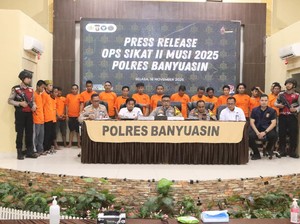 28 Pelaku Kejahatan 3C di Banyuasin Diringkus dalam Operasi Sikat II Musi 2025
