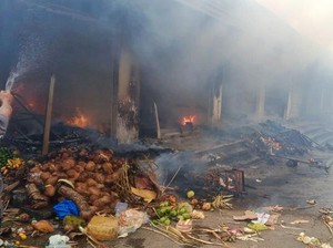 12 Kios Pasar Menanga Karangasem Hangus Terbakar Saat Galungan