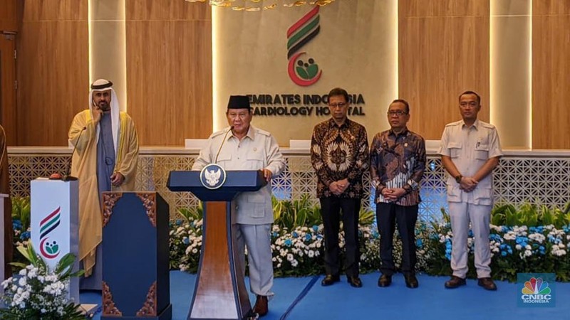 Presiden RI Prabowo menghadiri peresmian Rumah Sakit Kardiologi Emirates Indonesia di Solo, Jawa Tengah, Rabu (19/11/2025). (CNBC Indonesia/Emir Yanwardhana)