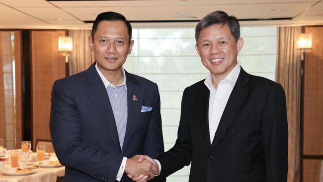 AHY Temui Menhan Singapura, Bahas Prioritas Infrastruktur Era Prabowo