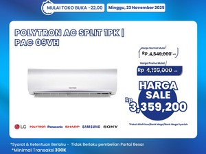Sejuk Pakai AC Split 1 PK, Ada Diskon di Transmart Full Day Sale