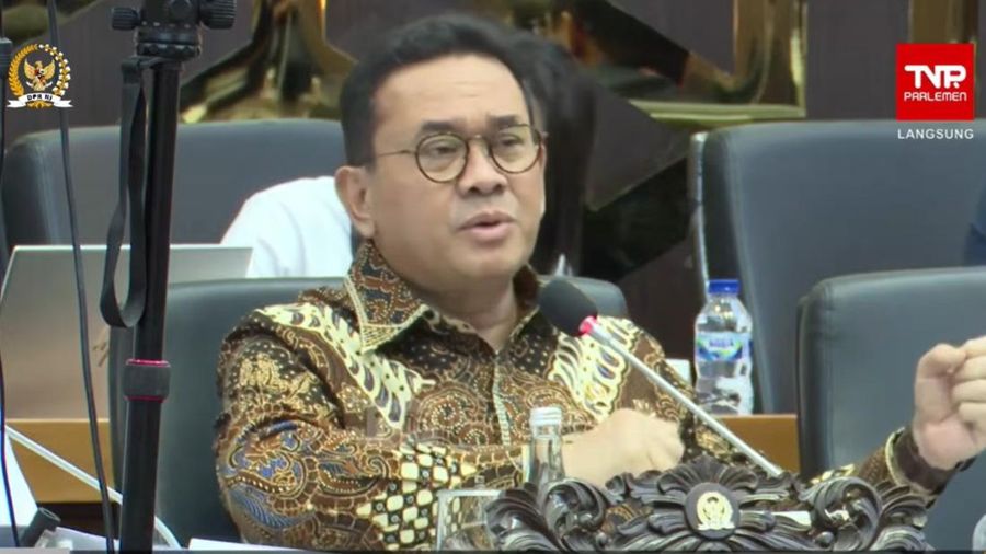 Menteri Perdagangan Budi Santoso dalam Rapat Kerja Penyusunan RUU tentang Komoditas Strategis bersama Baleg DPR RI di Jakarta, Rabu (26/11/2025). (Tangkapan Layar Youtube/DPR RI)