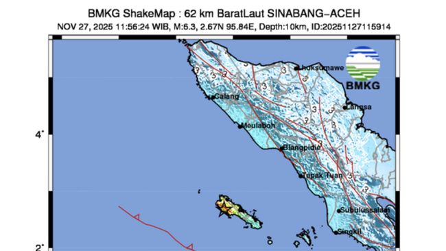 Gempa Besar M6,3 Guncang Aceh Ternyata Megathrust, Ini Penjelasan BMKG