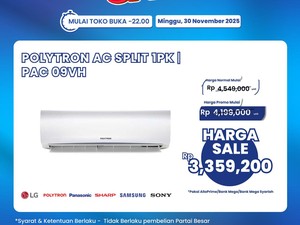 Adem Pakai AC Split 1 PK, Didiskon di Transmart Full Day Sale