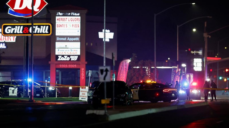 Empat orang tewas setelah 14 orang ditembak di sebuah acara ulang tahun anak di California utara pada Sabtu (29/11/2025) malam. (REUTERS/Fred Greaves)