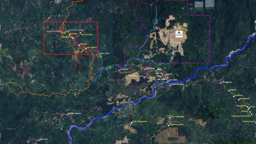 Peta situasi bencana. (Dok. Agincourt Resouces)