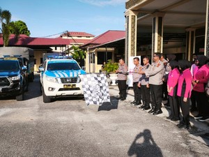 Polres Kampar Kirim Dukungan 1 Truk Logistik ke Posko Bencana Agam