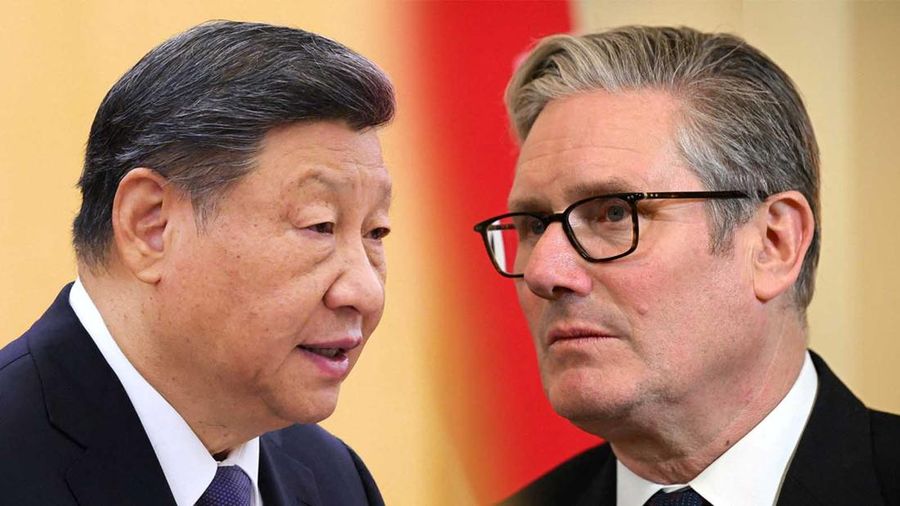 Foto Kolase Presiden China, Xi Jinping dan Perdana Menteri Inggris Keir Starmer. (Reuters)