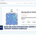 Video: Gempa M 5,0 Guncang Nias Selatan, Terasa hingga Sibolga