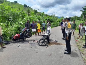 Tabrakan Horor 2 Motor di Lembata, 2 Orang Tewas Seketika