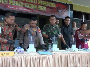 Polres Maros Musnahkan 349 Gram Sabu dari 56 Tersangka