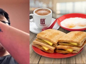Gokil! Pria Ini Nekat Tato Logo Kedai Sarapan Favoritnya di Singapura