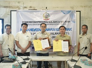 Pemprov Sulsel Teken Kontrak Perbaikan Jalan 805 Km, Ada Hertasning Makassar