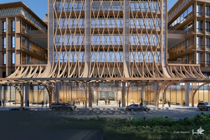 Penampakan Kompleks Gedung MA dan MPR di IKN. (Dok. Hutama Karya)