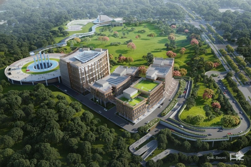 Penampakan Kompleks Gedung MA dan MPR di IKN. (Dok. Hutama Karya)