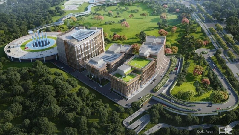 Penampakan Kompleks Gedung MA dan MPR di IKN. (Dok. Hutama Karya)