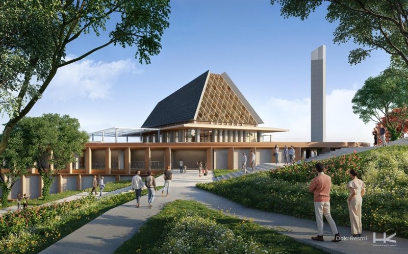 Penampakan Kompleks Gedung MA dan MPR di IKN. (Dok. Hutama Karya)