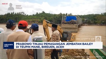 Video: Prabowo Tinjau Pemasangan Jembatan Bailey di Bireuen, Aceh