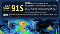 Video Bibit 91S Diprediksi Jadi Siklon Tropis Bakung, Masyarakat Diminta Waspada