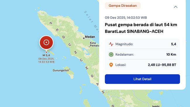 Breaking News: Gempa M 5,4 Guncang Aceh