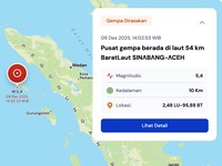 Breaking News: Gempa M 5,4 Guncang Aceh