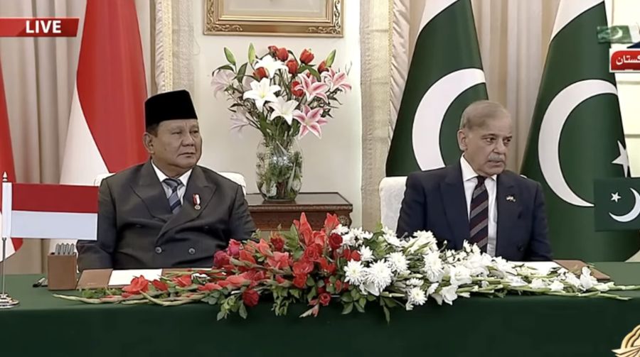 PM Pakistan Shehbaz Sharif- Presiden Indonesia Prabowo Subianto. (YouTube resmi PM Pakistan Shehbaz Sharif)