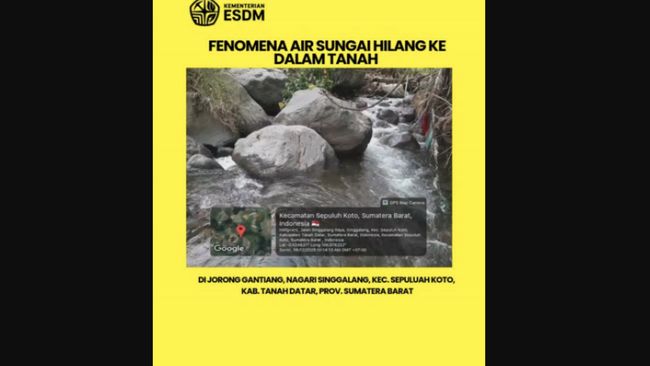 Ada Fenomena Air Sungai di Sumbar Tiba-Tiba Hilang, Ini Penyebabnya