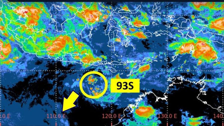Bibit siklon tropis 93S analisis 11 Desember 2025. (Dok. BMKG)