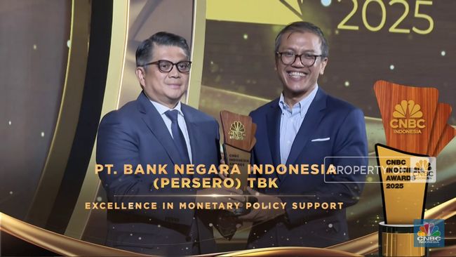 BNI Raih Excellence in Monetary Policy Support CNBC Indonesia Awards