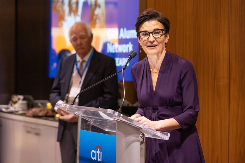 European Commission President Ursula von der Leyen talks to the press as she arrives for the EU-Western Balkans summit in Tirana, on December 6, 2022. (Photo by Ludovic MARIN / AFP)