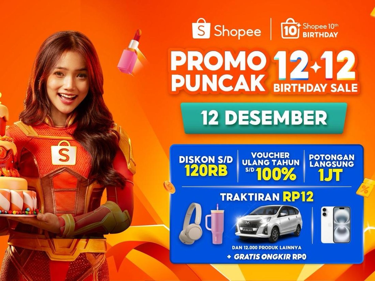 Shopee 12.12 Birthday Sale 2025, Promo Spesial dan Hadiah Menarik 10 Tahun