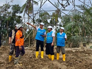 PLN Gandeng TNI Kebut Perbaikan Tower SUTT Langsa-Pangkalan Brandan
