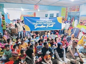 Karang Taruna Dirikan Posko Ceria Pulihkan Psikososial Anak di Tapsel