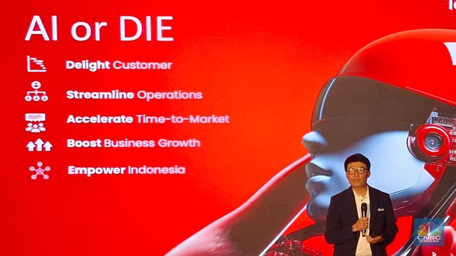 Dirut Telkomsel Nugroho dalam acara peresmian Telkomsel AI Innovation Hub di ITB