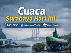 Cuaca Surabaya Hari Ini Didominasi Hujan Ringan