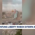 Video: Badai Robohkan Replika Patung Liberty di Brasil