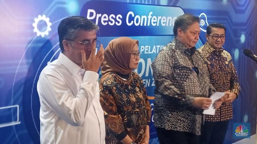 Launching Program Pelatihan Gig Economy dan AI Open Innovation Challenge, Kamis (18/12/2025). (CNBC Indonesia/Robertus Andrianto Serin)