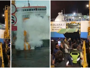 Ombak Tinggi di Pelabuhan Bakauheni, Aktivitas Masuk Kapal Terganggu