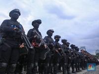 Foto: Ilustrasi personel Polri. (CNBC Indonesia/Faisal Rahman)